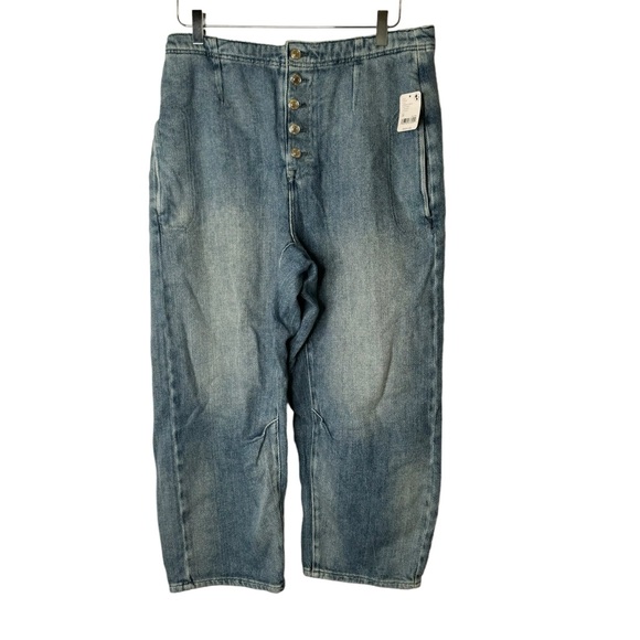 NWT We the free Free People Osaka mid rise barrel lightweight jean button fly 29 - Picture 8 of 14
